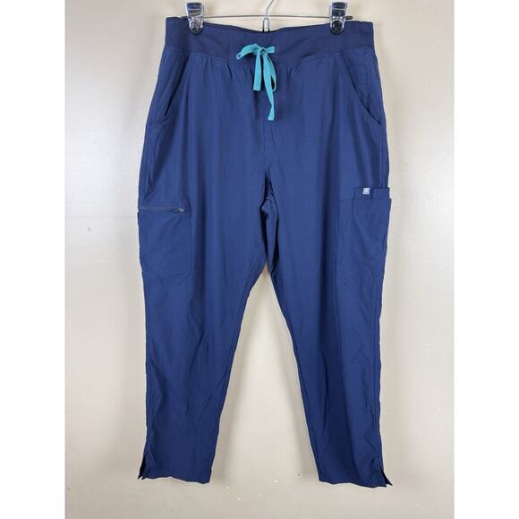 figs Pants - FIGS Yola FREEx Lined Scrub Pants Women’s XL High Waist Navy Blue Medical